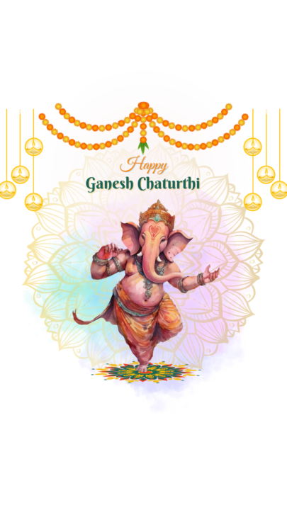 White Happy Ganesh Chaturthi Instagram Post 1